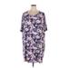 ASOS Casual Dress - Mini Crew Neck Short sleeves: Purple Print Dresses - Women's Size 16