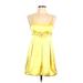 V Generation Cocktail Dress - A-Line Scoop Neck Sleeveless: Yellow Dresses - Women's Size Large