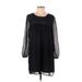 Abercrombie & Fitch Casual Dress - Shift Crew Neck Long sleeves: Black Solid Dresses - Women's Size Small Petite