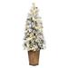 The Holiday Aisle® 4" X 20" Flocked Kimball Potted Pine Artificial Christmas Tree, Warm White Dura-Lit LED Lights, in Green/White | 20 W in | Wayfair