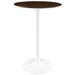 Everly Quinn Lippa 28" Round Wood Grain Bar Table Wood/Metal in Brown | 40.5 H x 28 W x 28 D in | Wayfair 70B246D5E21F4BB4A9A52B011AE5C01C