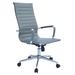 Ivy Bronx Jerrimiah Faux Leather Sleek Slim Conference Room Office Chair Ribbed Aluminum/Upholstered in Gray/Blue/Brown | Wayfair