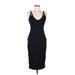 Leith Casual Dress - Sheath V-Neck Sleeveless: Black Solid Dresses - Women's Size Medium