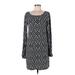 Laundry by Shelli Segal Casual Dress - Shift Scoop Neck Long sleeves: Black Dresses - Women's Size 8