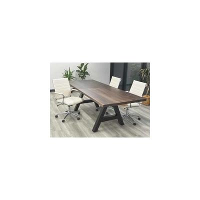 8' x 3' Solid Wood Conference Table with Metal A-F...