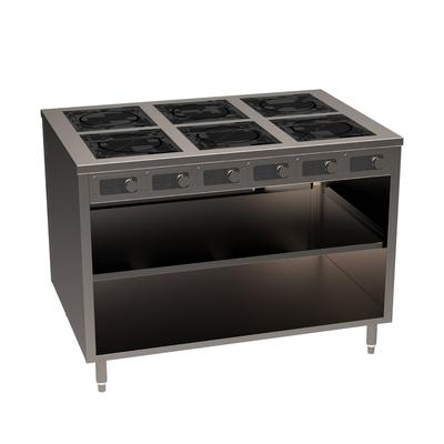 Spring USA BOH-2600-6 48" Cooking Cart w/ (6) Induction Stove, Silver, 208/240 V