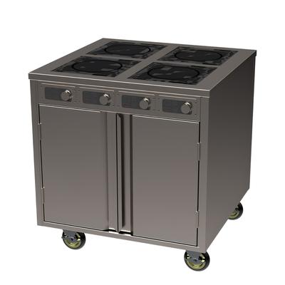 Spring USA BOH-2600DC 36" Mobile Cooking Cart w/ 4 Induction Burners, Silver, 208/240 V