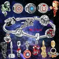 Fit Original Pandora Charms Bracelet Women Anime Marvel Spider-Man Beads For Bijoux Making Disney
