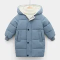 Kids Coats Baby Boys Jackets Fashion Warm Girls Hooded Snowsuit For 3-10Y Teen Children Thick Long