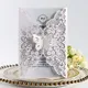 50pcs Butterfly Hollow Laser Cut Wedding Invitation Card Covers Customized Birthday Engagement
