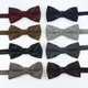 New Men Classic Plaid Bowtie Neckwear Adjustable Grey Black Brown Cotton Bow Tie Butterfly For