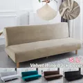 Velvet Armless Sofa Bed Covers Folding Seat Slipcover Modern Futon Stretch Sofa Bed Covers Living