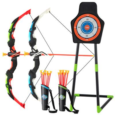 Costway Youth Archery Bow Set with LED Light Up Bow and 20 Suction Cup Arrows for Kids