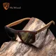 HU WOOD Sunglasses for Men Zebra Wood Polarized Sun glasses Rectangle Lenses Driving UV400