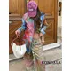 Kondala Vintage Tie Dye Print Frauen Anzug Einreiher Bluse gerade lange lose Hosen neue Mode Sommer