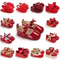 Scarpe da neonato rosse di nuova moda scarpe con fondo in tessuto antiscivolo per ragazze scarpe da