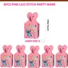 Pink Lilo Stitch Party set 6 pezzi Candy Box per anniversario anniversario di matrimonio festa dei