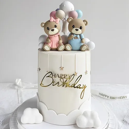 Neue 3d Teddybär Kuchen deckel Mini Bär Kuchen Dekoration für Jungen Mädchen Baby party Geburtstags