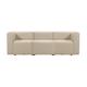 Canapé droit modulable 4 places en tissu beige