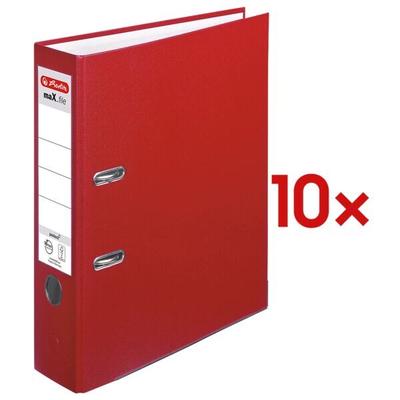 Herlitz 10x Ordner »maX.file protect« breit rot, 8x31.8x28.5 cm