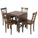5-Pc Wood Square Drop Leaf Dining Set w/ 4 Chairs for Small Spaces