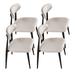 Modern Curved Backrest Dining Chairs Set of 4,Thickened Upholstered Chairs & Metal Legs Side Chairs for Kitchen Dining Room