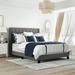 Upholstered Platform Bed with Classic Headboard,Box Spring Needed,Linen Fabric,Queen Size