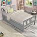 Platform Bed Fram w/ Pull-out Trundle & Wood Twin Size Bed Frame, Grey