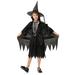 Halloween Witch Costume Black Witch Dress for Kids Toddler Classic Costume for Party Dress-Up,T