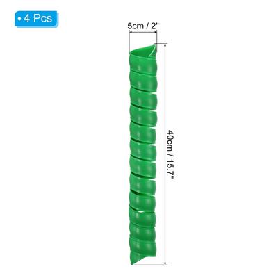 4Pcs Plastic Tree Trunk Protector Spiral Bark Wraps Guard, 15.7"x2" Green