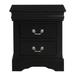 Traditional 2 Drawers wood Nightstand By Louis Philippe III, Black