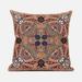 18 x 18 in. Lotus Garden Broadcloth Indoor & Outdoor Blown & Closed Pillow - Orange Brown & Black