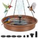 Bird Bath Bowl with Solar Pump Waterproof Solar Bird Feeder Water Fountain with 6 Nozzles Hanging Solar Water Pump Energy Saving Solar Powered Bird Bath Fountain Portable for Garde