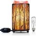 Himalayan Pink Salt Lamp with Retro Forest Basket and Dimmer Switch Romantic Night Light Decor Desk Lamp