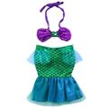 TFFR Baby Girls 2Pcs Mermaid Swimsuit Hanging Neck Shell Pearl Halter Bikini Tops + Tulle Patchwork Mermaid Tail Swimwear