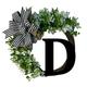 Fdelink Decorative Plaque Unique Last Name Year Round Front Door Wreath with Bow Welcome Sign Garland Creative 26 Letter Farmhouse Wreath for Front Door Spring All Seasons Outside Hanger Decor Gift