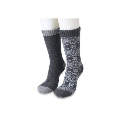 Plus Size Women's 2 Pair Pack 25% Wool Blend Socks by GaaHuu in Black Snowflake (Size ONESZ)