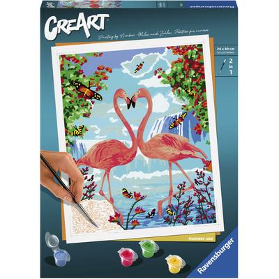 Malen nach Zahlen RAVENSBURGER "CreArt, Flamingo Love" Malvorlagen bunt Kinder Made in Europe; FSC- schützt Wald - weltweit