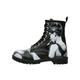 Schnürboots DOGO "Damen Boots" Gr. 40, Normalschaft, schwarz (schwarz, rot) Damen Schuhe Schnürstiefeletten Vegan