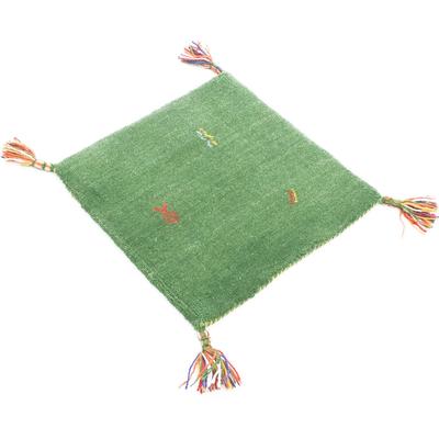 Wollteppich MORGENLAND "Gabbeh Teppich Agra", grün, B:40cm H:14mm L:40cm, Schurwolle, Teppiche, Gabbehteppich, Kurzflor Image