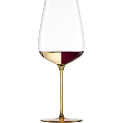 „Weinglas EISCH „“INSPIRE SENSISPLUS, Made in Germany““ Trinkgefäße Gr. Ø 10,0 cm x 25,3 cm, 740 ml, 2 tlg., gelb (amber) Weingläser und Dekanter Veredelung der farbigen Stiele in Handarbeit, 2-teilig“