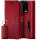 SURAZO Premium Handyhülle für Xiaomi 13 Pro 5G Hülle Leder – Klappbare Echtleder Schutzhülle [Magnet, Kartenfach, RFID Schutz, Standfunktion] Klapphülle Wallet Case Cover Lederhülle (Costa Rot)