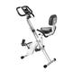 Exercise Bike Foldable, Jupgod 4 in 1 Magnetic Foldable Indoor Cycling Bike with LCD Display and Heart Rate Sensor Workout Bike with Resistance Bands Home Workout Exercise Equipment (White)