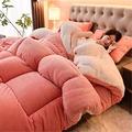 FFFF & OLFEH Single Double Duvet,Lamb Velvet Fabric Winter Quilt, Thick Warm Winter Duvet Quilt Double Size Duvet Quilt for All Seasons,Lightweight and Warm (Pink,200x230cm-4kg)