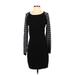 Tart Casual Dress - Sheath Scoop Neck Long sleeves: Black Color Block Dresses - Women's Size Medium