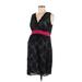 A Pea in the Pod Casual Dress - Mini V Neck Sleeveless: Black Print Dresses - Women's Size Medium Maternity