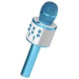 5 Core Karaoke Wireless Microphones Microfono Inalambrico Toy Stereo Speaker SD Card & USB Playback, Crystal in Blue | 3.5 H x 3 W x 9 D in | Wayfair