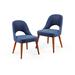 Corrigan Studio® Ivana Dining Chair Set Of 2 Wood/Upholstered/Fabric in Blue/Brown | 34.12 H x 25.37 W x 21.62 D in | Wayfair
