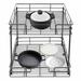 Prep & Savour Detravion 21.5" 2-Tier Cabinet Pull Out Shelves Kitchen Cabinet Organizer Steel in Gray | 15 H x 16.5 W x 21.5 D in | Wayfair