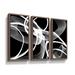 Brayden Studio® Abstract Poerty In Black & White 3 Pieces Canvas, Wood in White/Brown | 36 H x 54 W x 2 D in | Wayfair